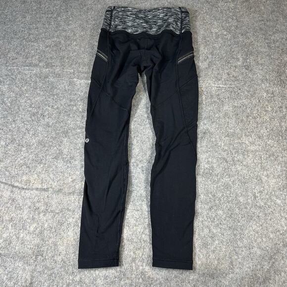 Lululemon Women's 4 Dramatic Static Toasty Tech Tights Black Gray - Picture 7 of 8